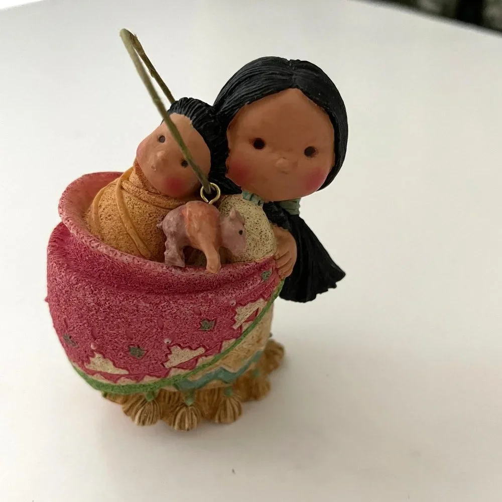 Vintage Enesco Friends of the Feather Figurines Karen Hahn Teepee Base Scenery